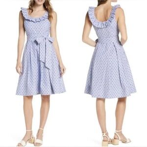 1901 Polka Dot Ruffle Dress, Size 12